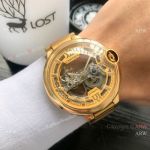 All Gold Cartier Ballon Bleu Skeleton Replica Watches